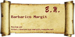 Barbarics Margit névjegykártya