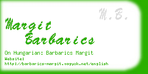 margit barbarics business card